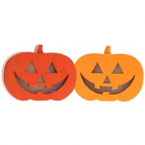 Pumpa dekoration med ljus 8,5cm 4st