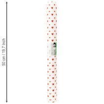 Artikel Crepe Paper with Hearts Florist's Crepe Mors Dag Röd, Vit 50×250cm