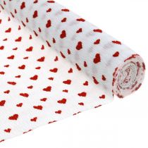 Crepe papper med hjärtan Florists crepe Mothers Day röd, vit 50 × 250 cm