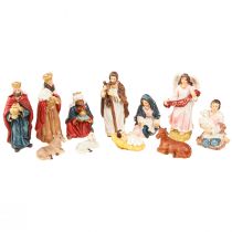 Artikel Nativity figurer set 11 färgglada figurer handmålade 3,5-9,5 cm