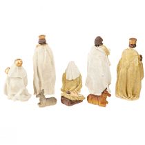 Artikel Födelsefigurer set 8 figurer krämguld handmålade 6-12,5cm