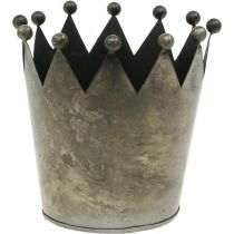 Deco krona antik utseende grå metall bordsdekoration Ø15cm H15cm