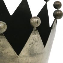 Artikel Deco krona antik utseende grå metall bordsdekoration Ø15cm H15cm