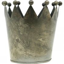 Artikel Deco krona antik utseende grå metall bordsdekoration Ø15cm H15cm