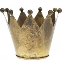 Artikel Crown metall antik look värmeljushållare i mässing Ø10cm H8cm