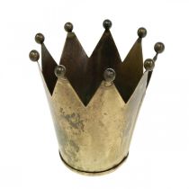 Artikel Crown värmeljushållare metall antik mässing utseende Ø12,5cm H11,5cm