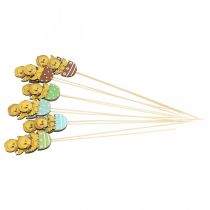 Artikel Påskdekoration brud i ägg trä dekorativ figur på pinne påsk 7cm 12 st