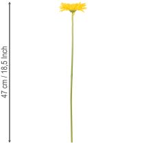 Artikel Konstgjorda gerberablommor, solgula, trädgårdsblomma, 47 cm, 6 stycken