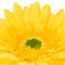 Artikel Konstgjorda gerberablommor, solgula, trädgårdsblomma, 47 cm, 6 stycken