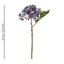 Artikel Konstgjord hortensia dekoration konstgjord blomma blå lila 34cm 2st