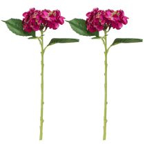 Artikel Konstgjorda hortensia Rosa gren Blomblad 43cm 2st