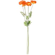 Artikel Konstgjorda Vallmo Sommarblommor Orange Ø7cm L78cm 3st