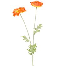Artikel Konstgjorda Vallmo Sommarblommor Orange Ø7cm L78cm 3st