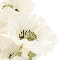 Artikel Konstgjorda vallmo i vita sidenblommor L78 6st