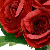 Artikel Konstgjorda rosor i en knippe röd 30cm 10st