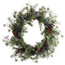 Artikel Konstgjord adventskrans dekorativ krans lila bär Ø45cm