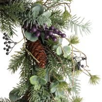 Artikel Konstgjord adventskrans dekorativ krans lila bär Ø45cm