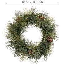 Artikel Konstgjord krans av tallkvistar med kottar 60 cm