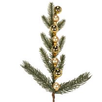 Artikel Konstgjord grangren med guldfärgade mini julgranskulor, 46 cm, 2 stycken