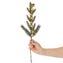 Artikel Konstgjord grangren med guldfärgade mini julgranskulor, 46 cm, 2 stycken