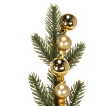 Artikel Konstgjord grangren med guldfärgade mini julgranskulor, 46 cm, 2 stycken
