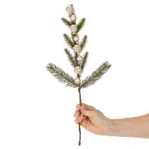 Artikel Konstgjord grangren med vita mini julgranskulor, 46 cm, 2 stycken
