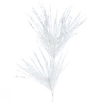 Konstgjord furugren dekorativ gren vit glitter L80cm