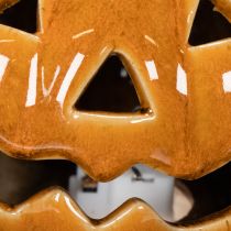 Artikel Keramisk pumpa LED Halloweendekoration liten 10cm