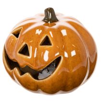 Artikel Keramisk pumpa LED Halloweendekoration liten 10cm
