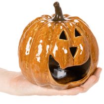 Artikel Keramisk pumpa Halloween LED-dekoration 15 cm