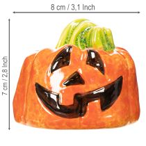 Artikel Dekorativ pumpafigur i keramik för höst och Halloween, 8 cm