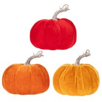 Artikel Tygpumpa som bordsdekoration, höstdekoration, 13 cm, 3 stycken