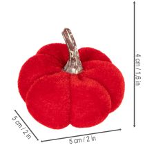 Artikel Dekorativt pumpaset av sammet i tre färger, minipumpor 5 cm, 12 delar
