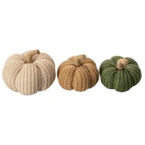 Artikel Dekorativa stickade pumpor, höstdekoration, 10 cm, 6 stycken
