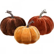 Pumpa Deco Höst Orange Brun Flockad Ø12cm 3st