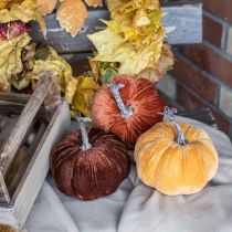 Pumpa Deco Höst Orange Brun Flockad Ø12cm 3st