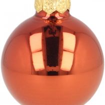 Mini julkulor glas roströd matt/blank Ø2cm 44 st