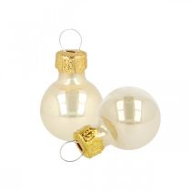 Mini julkulor glas kräm matt/blank Ø2cm 44 st
