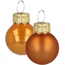 Artikel Mini julkulor glas orange matt/blank Ø2cm 44st