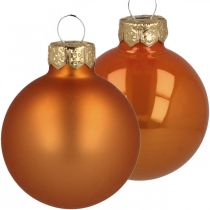 Julkulor glas orange kulor matt/blank Ø4cm 60st