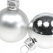 Julkulor glas silverkula matt/blank Ø4cm 60p