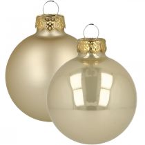 Julkulor glas kräm matt blank Ø5,5cm 26st