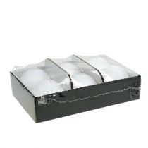 Artikel Set med 6 vita 80 mm kulljus - dekorativa vaxljus för fester och en mysig atmosfär