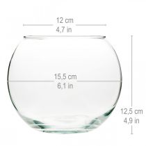 Artikel Kulvas Glasvas Klar rundbordsvas Blomvas Ø15,5cm H12,5cm