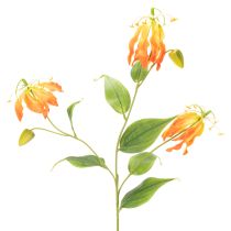 Artikel Konstgjord Gloriosa orange blomma med långa stjälkar för vaser 80cm 3st
