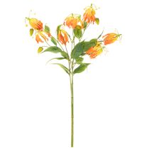 Artikel Konstgjord Gloriosa orange blomma med långa stjälkar för vaser 80cm 3st