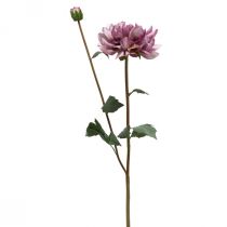 Artikel Konstgjord blomma Dahlia Lila sidenblomma och knopp H57cm