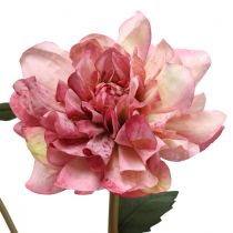 Konstgjord blomma dahlia rosa blomma med knopp H57cm