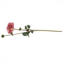 Artikel Konstgjord blomma dahlia rosa blomma med knopp H57cm