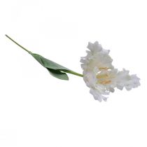 Konstgjord blomma, papegojtulpan vit grön, vårblomma 69cm